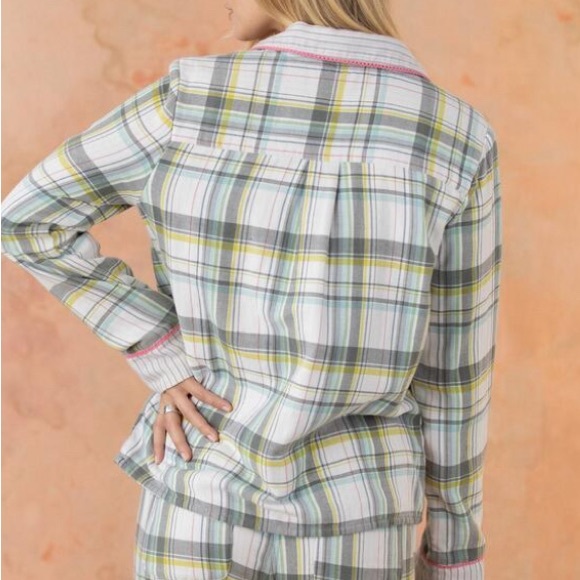 Sundance Powder Plaid Pajama Button Down Top - NWT - Picture 3 of 7